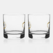 Unendlichkeit mit Golden Peacock Feather Whiskyglas (Rechts)