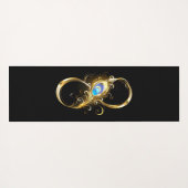 Unendlichkeit mit Golden Peacock Feather Yogamatte (Rückseite (Horizontal))