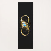 Unendlichkeit mit Golden Peacock Feather Yogamatte (Rückseite)