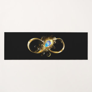 Unendlichkeit mit Golden Peacock Feather Yogamatte