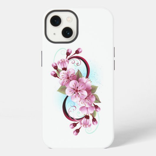 Unendlichkeit mit Kirschblüten iPhone Hülle (Rückseite)