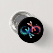 Unendlichkeit mit leuchtenden Libellen Button (Vorne & Hinten)