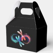 Unendlichkeit mit leuchtenden Libellen Geschenkschachtel (Rückseite)