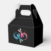 Unendlichkeit mit leuchtenden Libellen Geschenkschachtel (Rückseite)