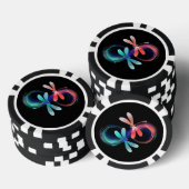 Unendlichkeit mit leuchtenden Libellen Pokerchips (Stapel)