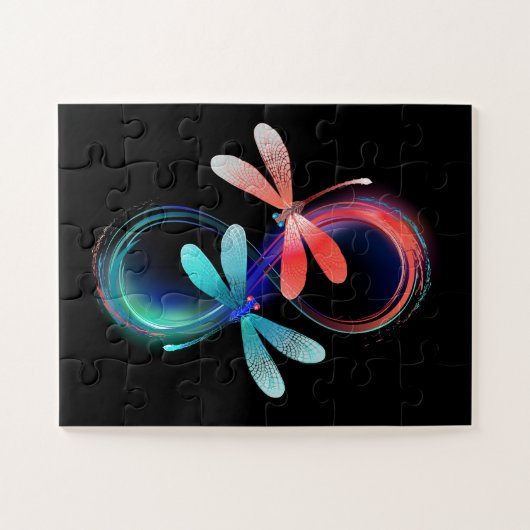 Unendlichkeit mit leuchtenden Libellen Puzzle (Horizontal)