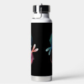 Unendlichkeit mit leuchtenden Libellen Trinkflasche (rechts)