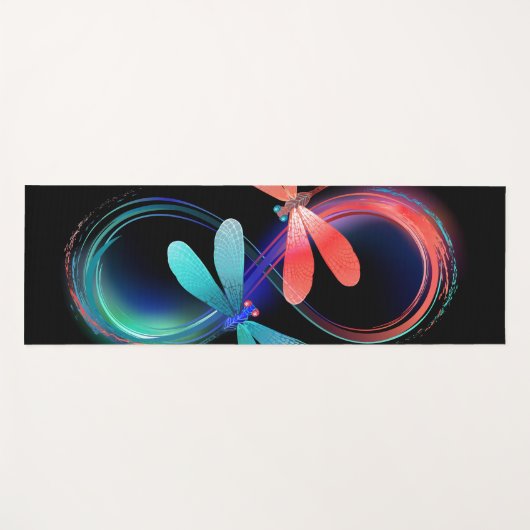 Unendlichkeit mit leuchtenden Libellen Yogamatte (Vorderseite (Horizontal))