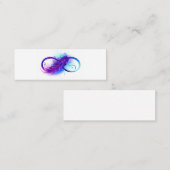 Unendlichkeit mit Lila Feder Mini Visitenkarte (Vorne/Hinten)