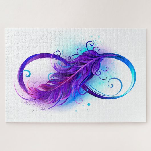 Unendlichkeit mit Lila Feder Puzzle (Horizontal)