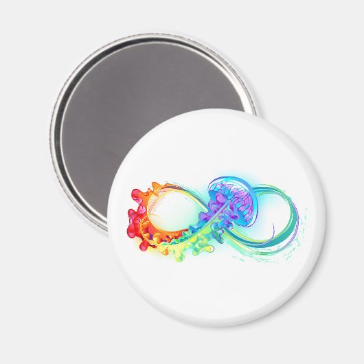 Unendlichkeit mit Rainbow Jellyfish Magnet (Vorderseite/Rückseite)
