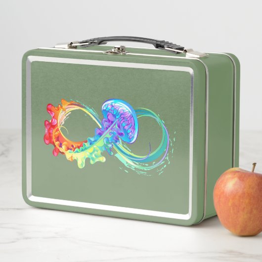 Unendlichkeit mit Rainbow Jellyfish Metall Brotdose (Beispiel)