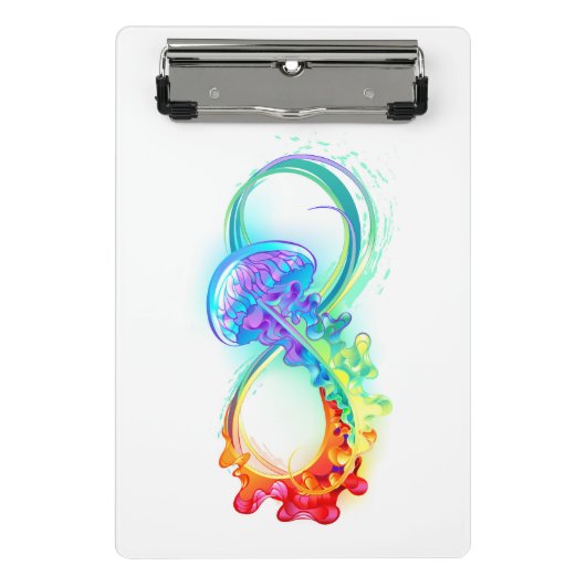 Unendlichkeit mit Regenbogenqualle Mini Klemmbrett (Vorderseite)