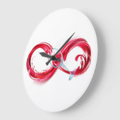 Unendlichkeit mit Rotem Wein Große Wanduhr (Winkel)