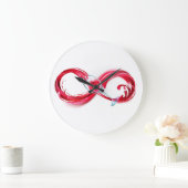 Unendlichkeit mit Rotem Wein Große Wanduhr (Zuhause)