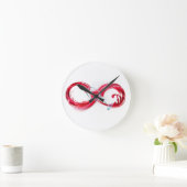 Unendlichkeit mit Rotem Wein Runde Wanduhr (Zuhause)