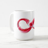 Unendlichkeit mit Rotwein Kaffeetasse (Vorderseite Links)
