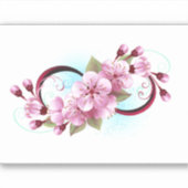 Unendlichkeit mit Sakura Blossom-Blume Aufkleber (Vorderseite)