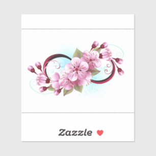 Unendlichkeit mit Sakura Blossom-Blume Aufkleber