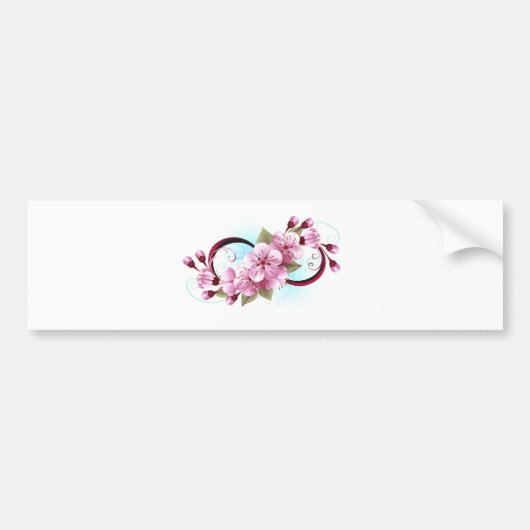 Unendlichkeit mit Sakura Blossom-Blume Autoaufkleber (Vorne)