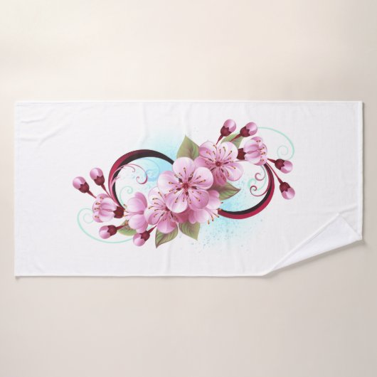 Unendlichkeit mit Sakura Blossom-Blume Badehandtuch (Badehandtuch)