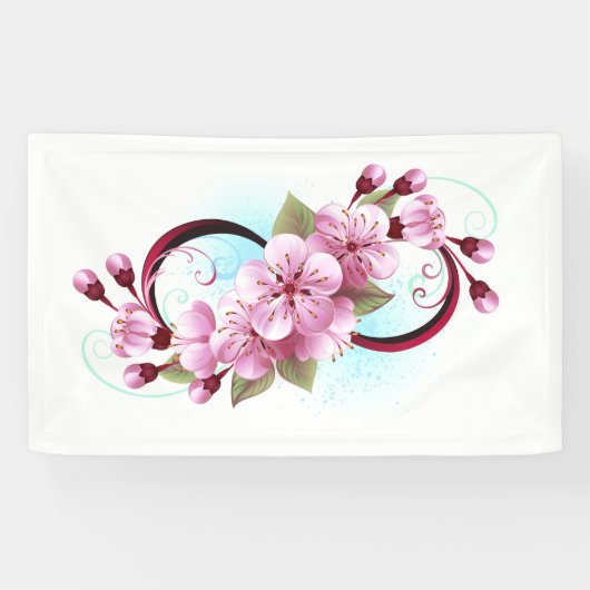 Unendlichkeit mit Sakura Blossom-Blume Banner (Horizontal)