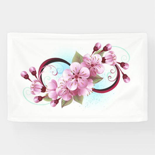 Unendlichkeit mit Sakura Blossom-Blume Banner (Horizontal)
