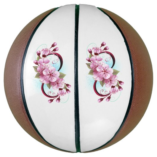 Unendlichkeit mit Sakura Blossom-Blume Basketball (Vertikal)