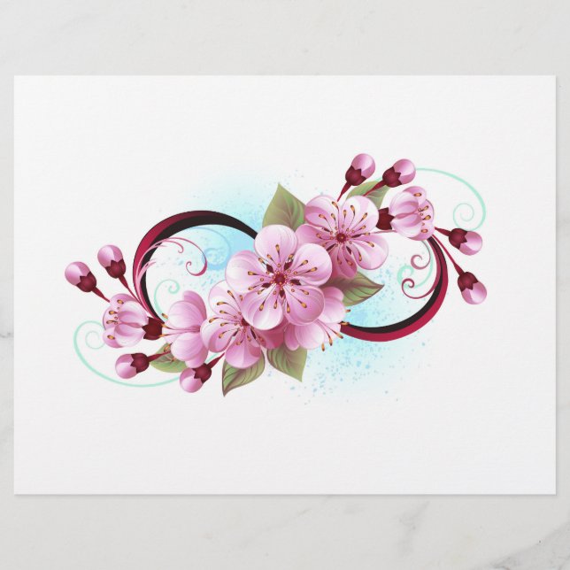 Unendlichkeit mit Sakura Blossom-Blume Briefbogen (Vorderseite)