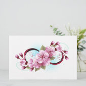 Unendlichkeit mit Sakura Blossom-Blume Briefpapier (Stehend Vorderseite)