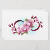 Unendlichkeit mit Sakura Blossom-Blume Briefpapier (Vorne/Hinten)