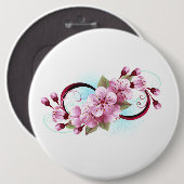 Unendlichkeit mit Sakura Blossom-Blume Button (Vorne & Hinten)