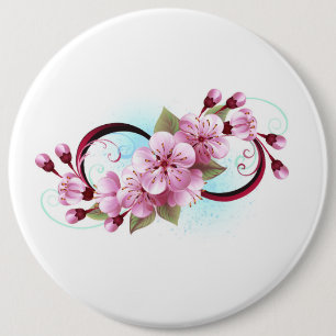 Unendlichkeit mit Sakura Blossom-Blume Button