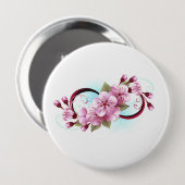 Unendlichkeit mit Sakura Blossom-Blume Button (Vorne & Hinten)