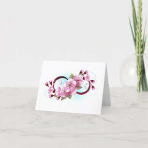 Unendlichkeit mit Sakura Blossom-Blume Dankeskarte