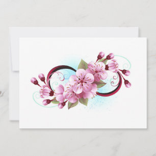 Unendlichkeit mit Sakura Blossom-Blume Einladung