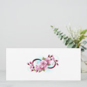 Unendlichkeit mit Sakura Blossom-Blume Feiertagskarte (Stehend Vorderseite)