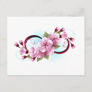 Unendlichkeit mit Sakura Blossom-Blume Feiertagspostkarte