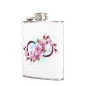 Unendlichkeit mit Sakura Blossom-Blume Flachmann (Links)