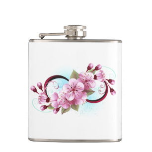 Unendlichkeit mit Sakura Blossom-Blume Flachmann