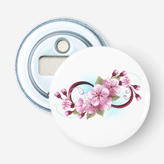 Unendlichkeit mit Sakura Blossom-Blume Flaschenöffner (Vorderseite)
