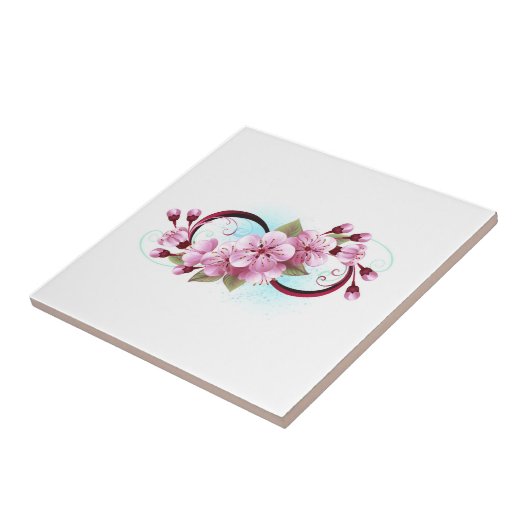 Unendlichkeit mit Sakura Blossom-Blume Fliese (Seite)