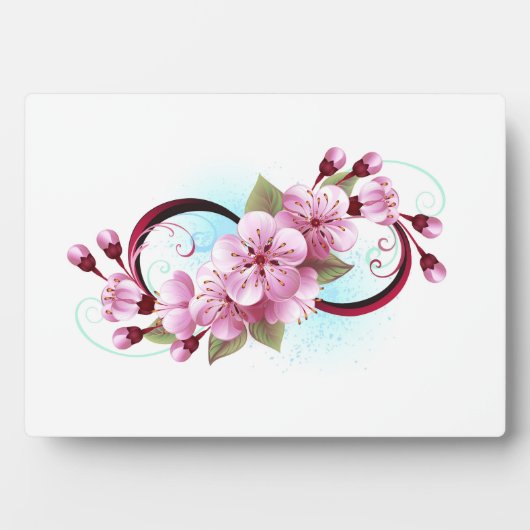Unendlichkeit mit Sakura Blossom-Blume Fotoplatte (Vorderseite)