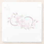 Unendlichkeit mit Sakura Blossom-Blume Glasuntersetzer (Rückseite)