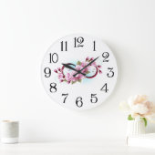 Unendlichkeit mit Sakura Blossom-Blume Große Wanduhr (Zuhause)