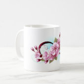 Unendlichkeit mit Sakura Blossom-Blume Kaffeetasse (Vorderseite Links)