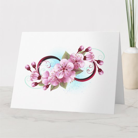 Unendlichkeit mit Sakura Blossom-Blume Karte (Vorderseite)