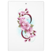 Unendlichkeit mit Sakura Blossom-Blume Klemmbrett (Rückseite)