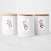 Unendlichkeit mit Sakura Blossom-Blume Lebensmitteletikett (Flaschen)