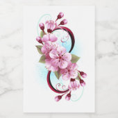 Unendlichkeit mit Sakura Blossom-Blume Lebensmitteletikett (Einzelnes Label)